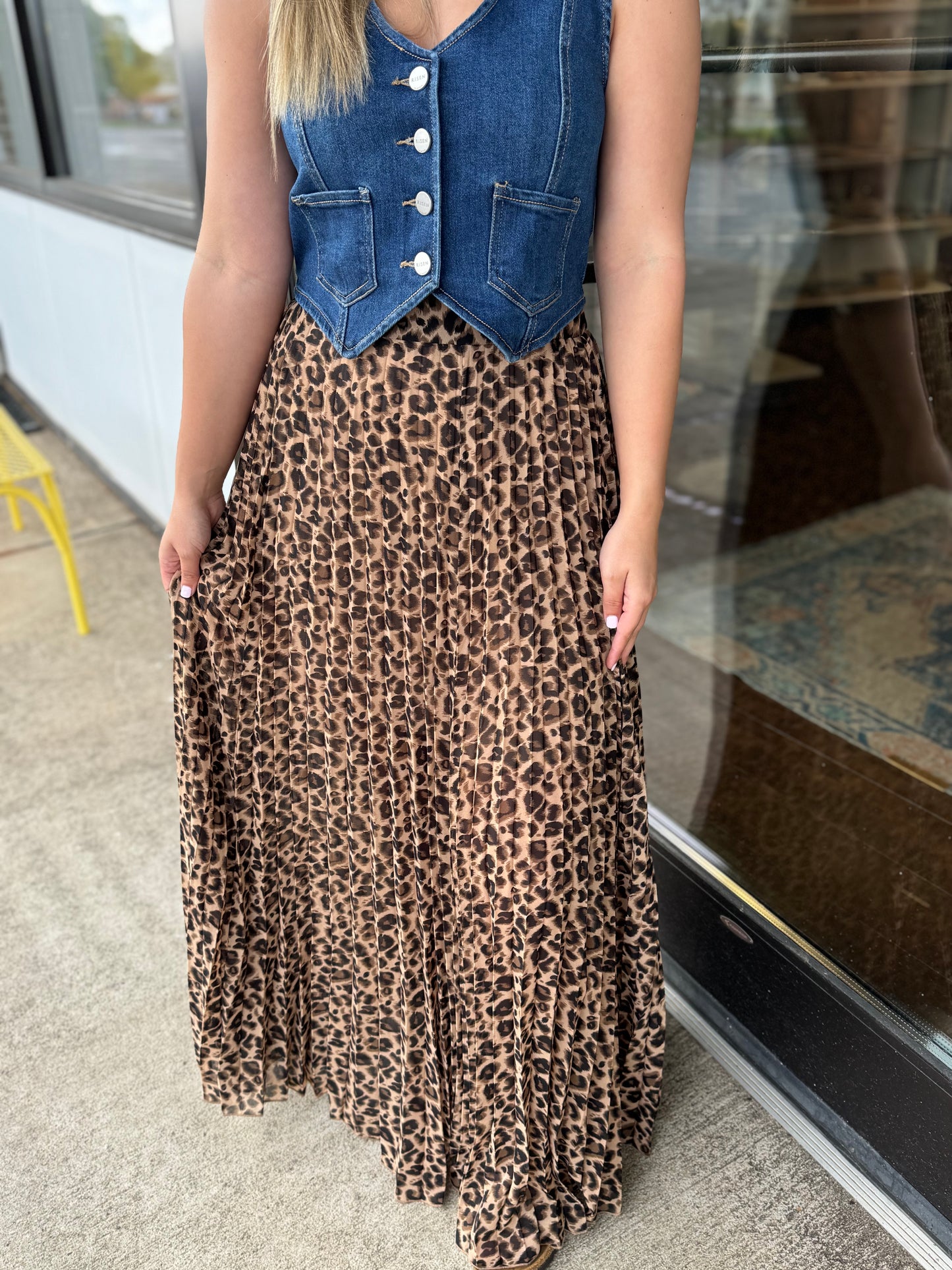 Leona Pleated Midi Skirt