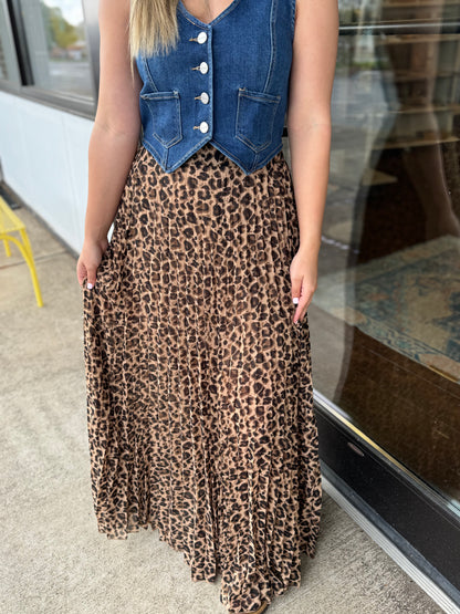 Leona Pleated Midi Skirt