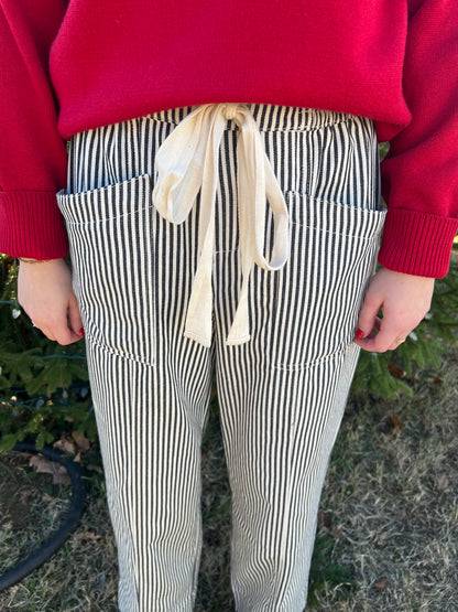 Railroad Black Striped Pants