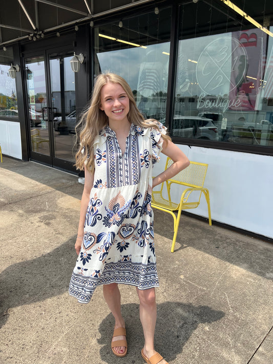 Blue Ember Mini Dress