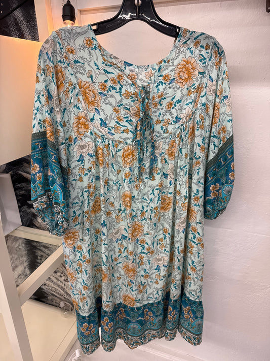 WP - Teal Floral  Dress | XL