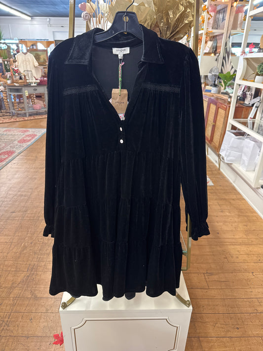 KC - Umgee Black Velvet Dress | XL
