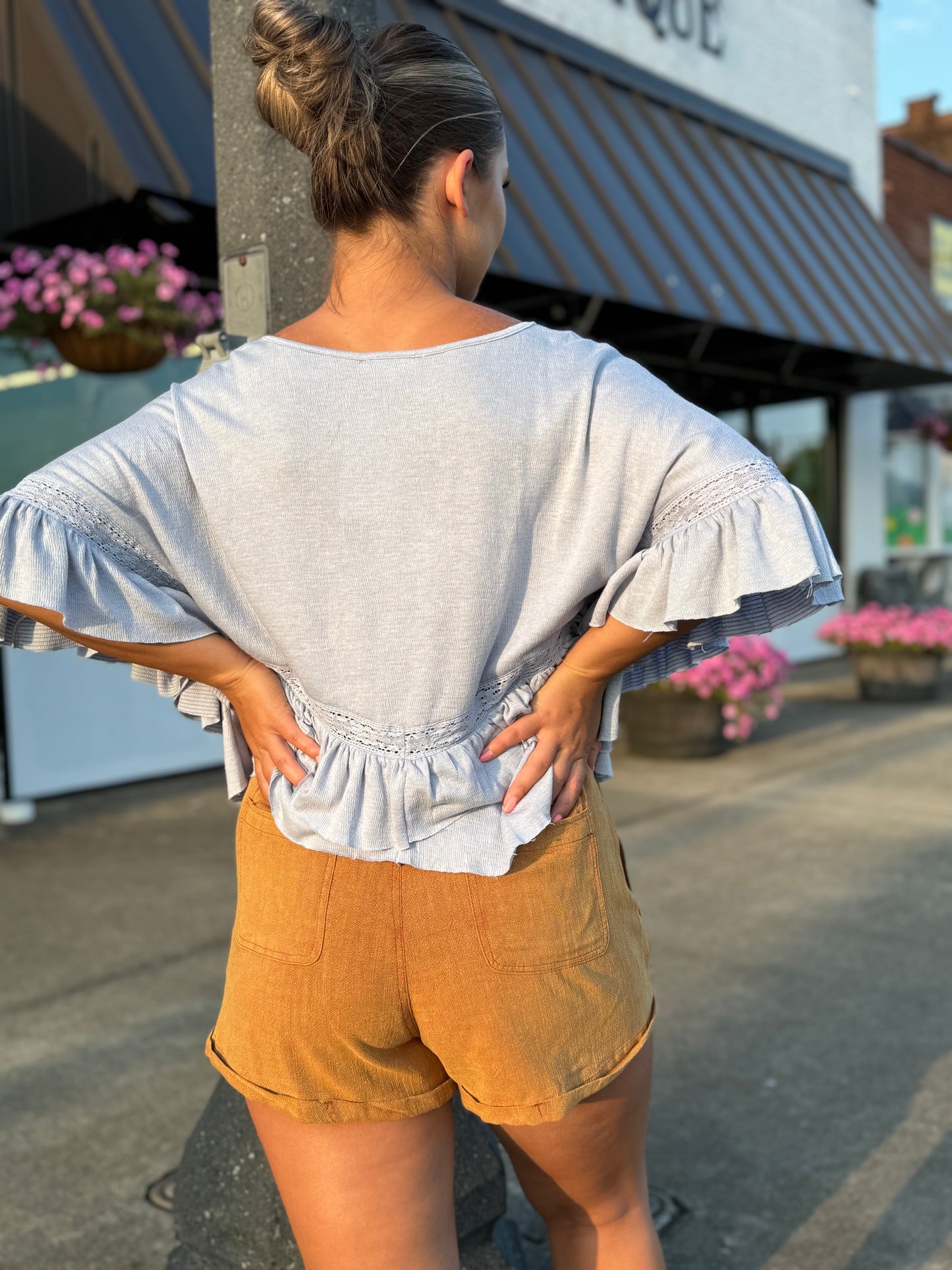 Coastal Drift Linen Shorts | Rust