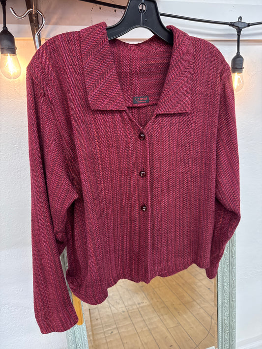 AM - Liz Spear Burgundy handwoven Too/Jacket XL