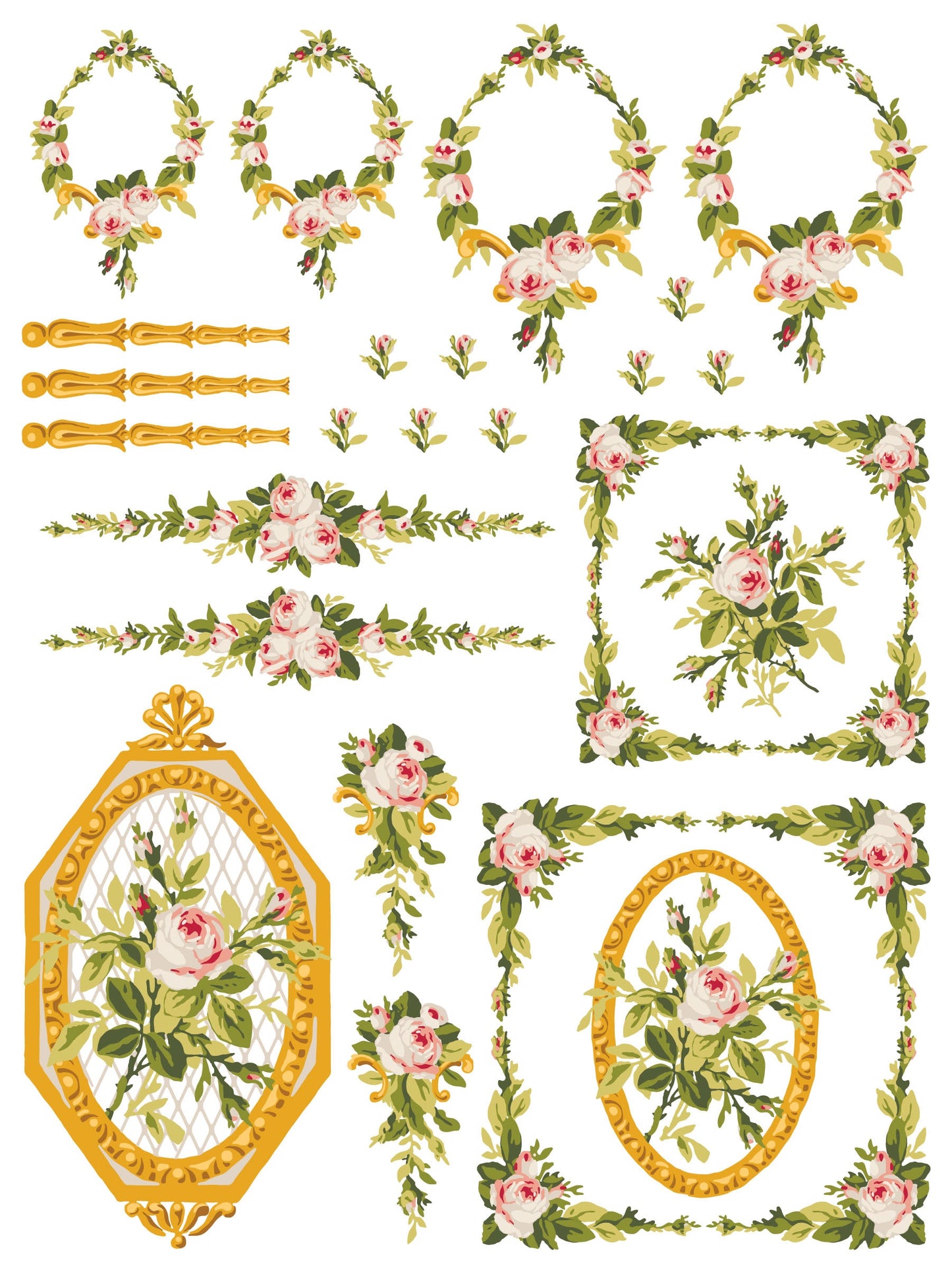 Petite Fleur Pink IOD Paint Inlay 12x16 Pad