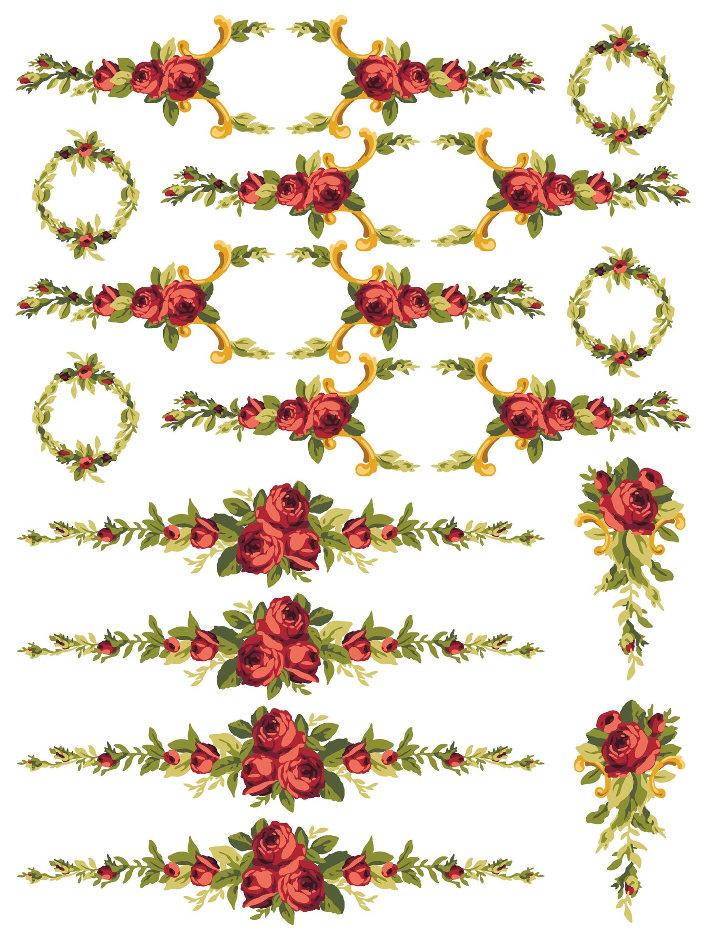 Petite Fleur Red IOD Paint Inlay 12x16 Pad