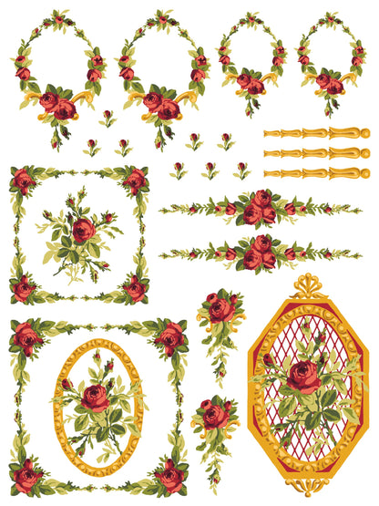 Petite Fleur Red IOD Paint Inlay 12x16 Pad