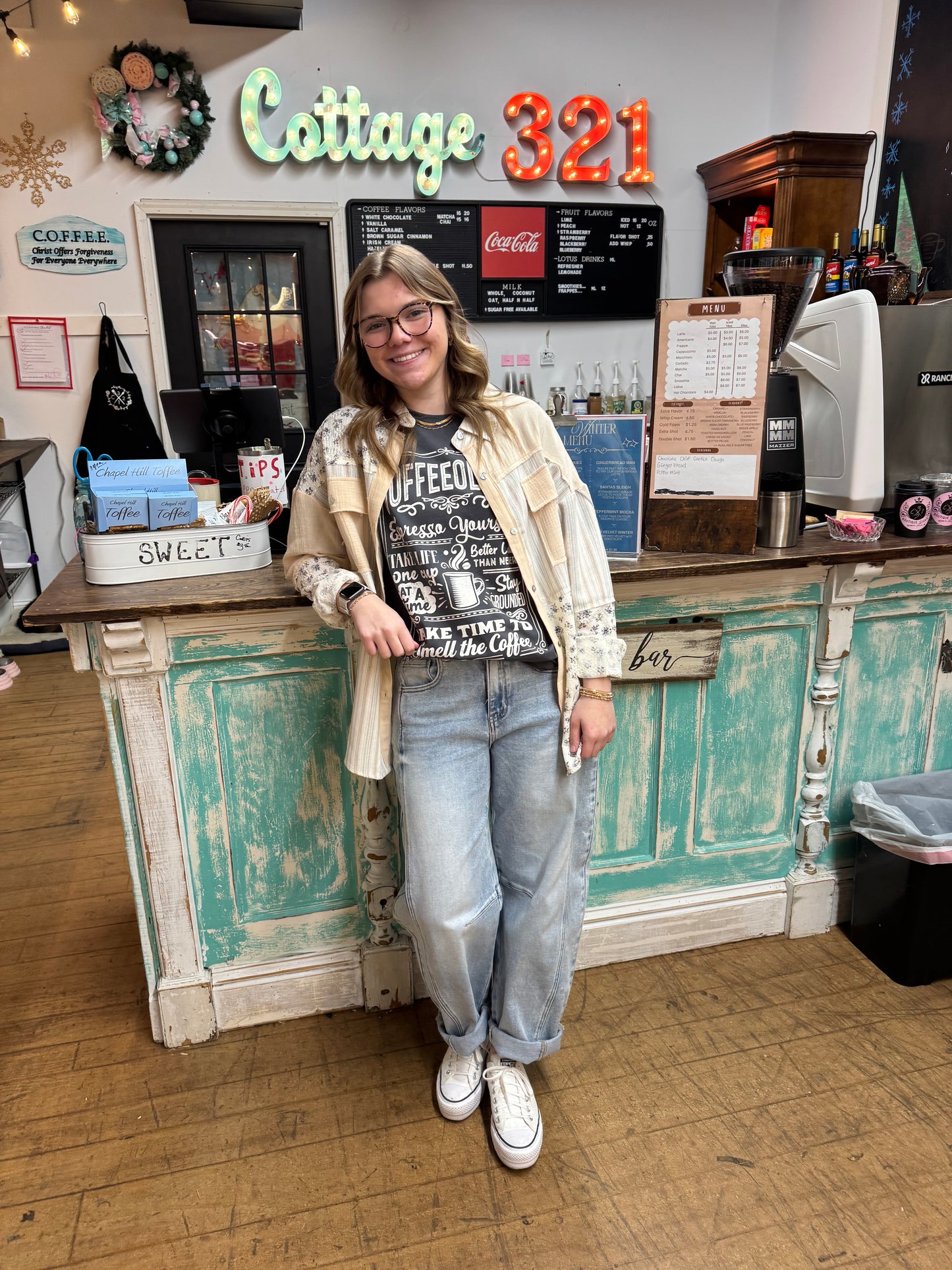Floral & Stripe Oversized Shacket/Shirt