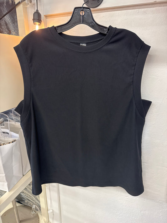 JP - Black Sleeveless Ribbed Top | XL