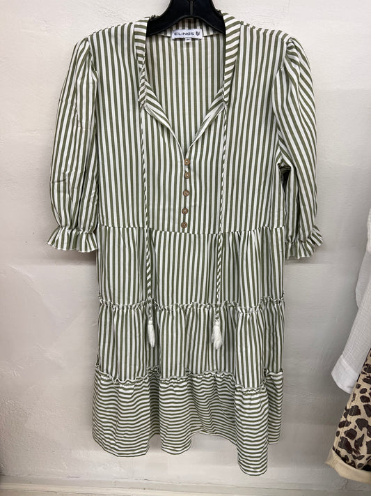 DF- Elings Green Striped Dress | Med
