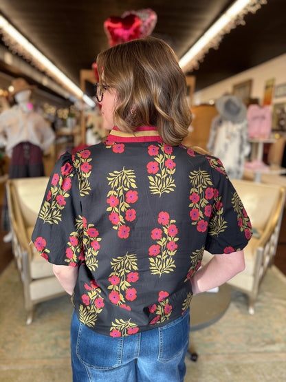 Midnight Bloom Blouse