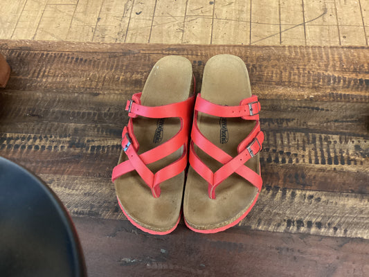 JP Red strap footbed sandal