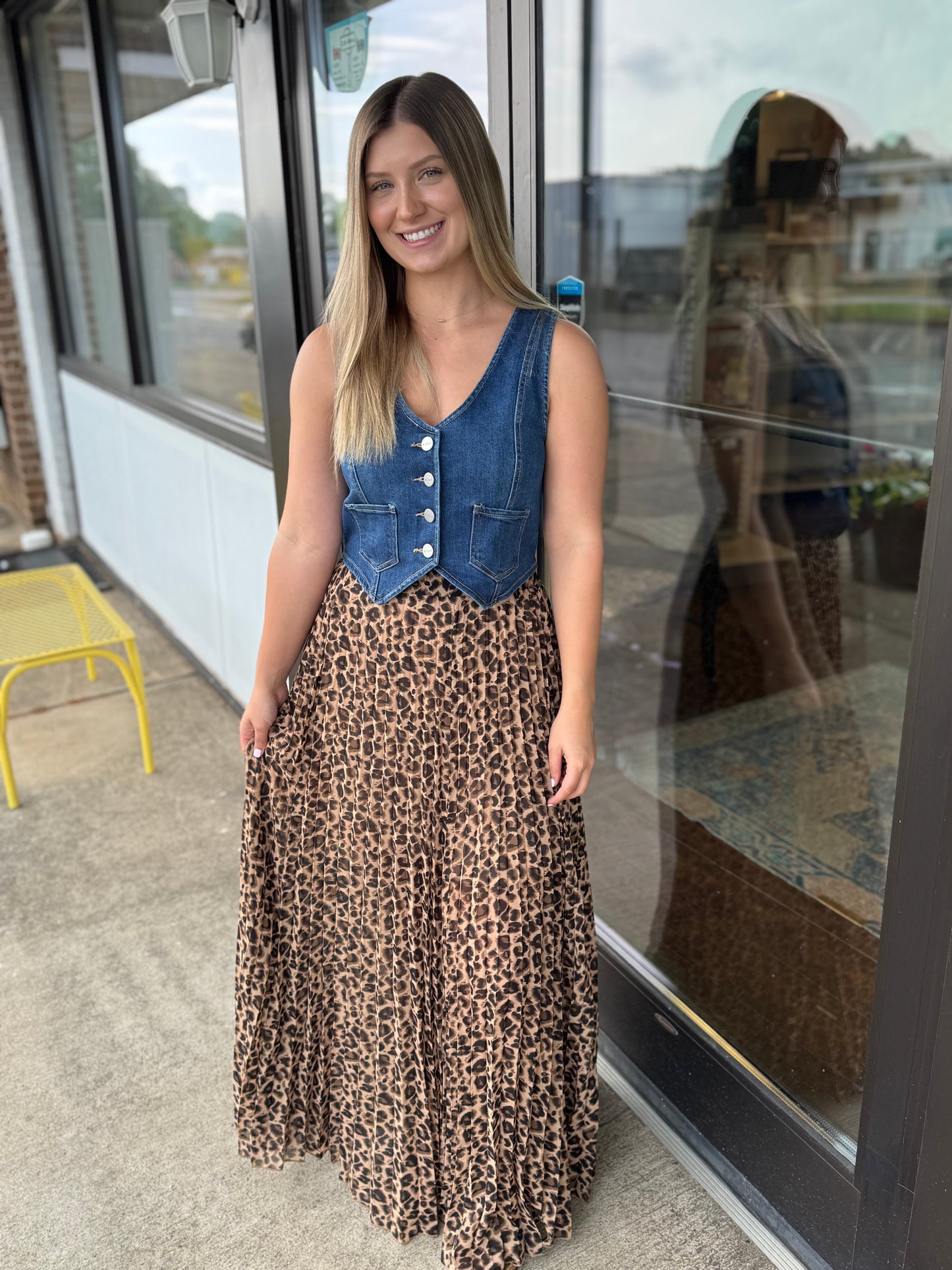 Leona Pleated Midi Skirt