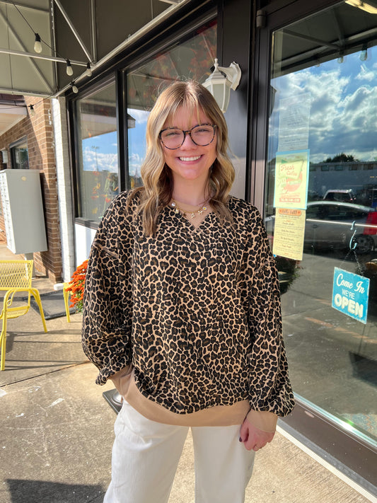 Leopard Knit Top