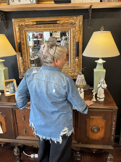Tessa Distressed Denim Shirt | medium wash