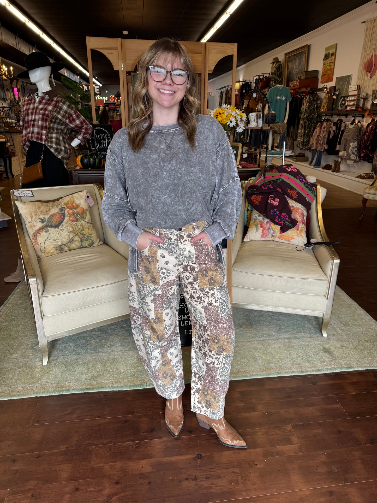 Paisley Wide Leg Jeans