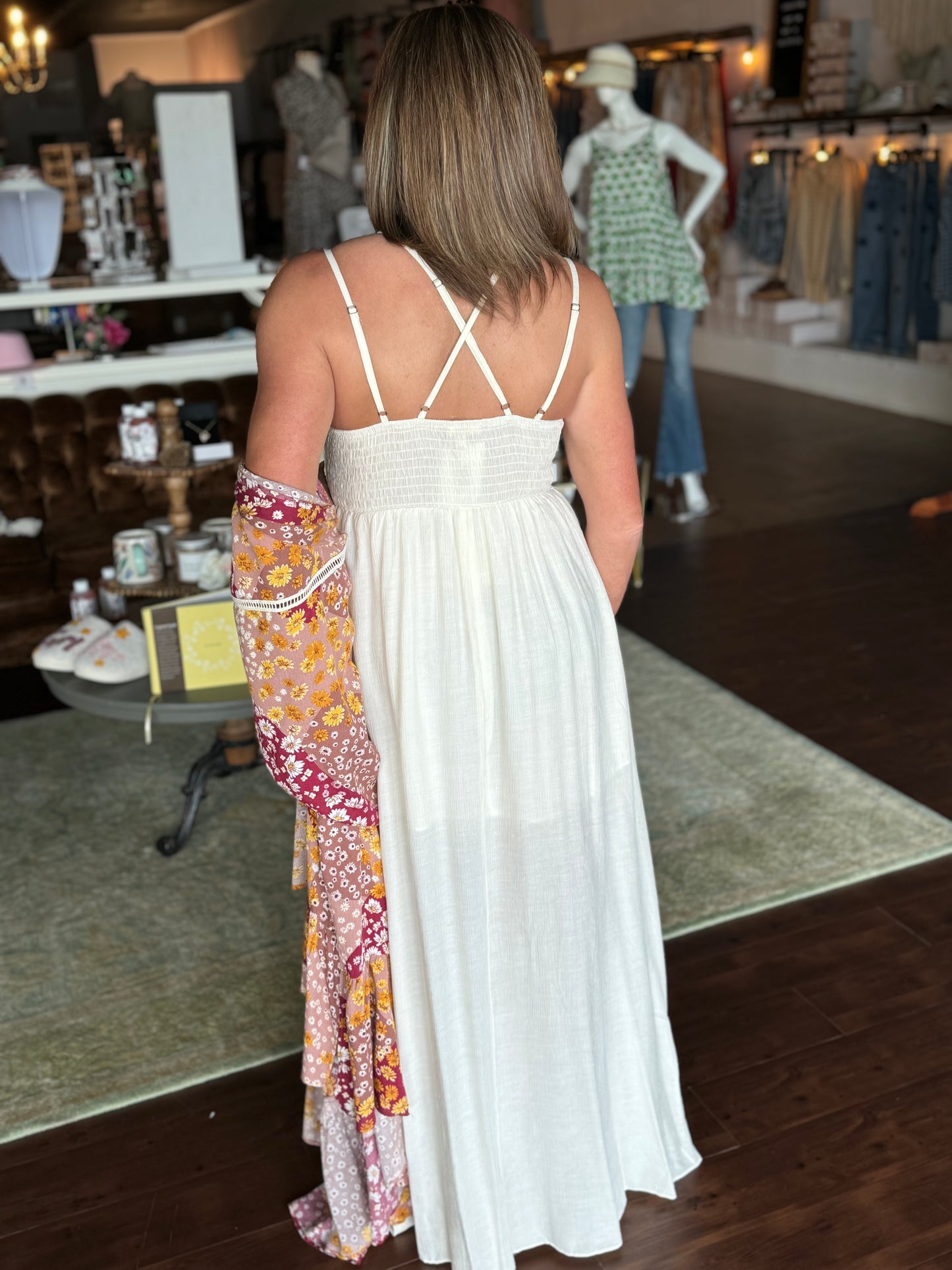 Blissful Meadow Maxi Dress | Off White