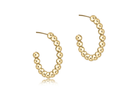 eNewton - Beaded Classic 1.25" Post Hoop - 4mm Gold