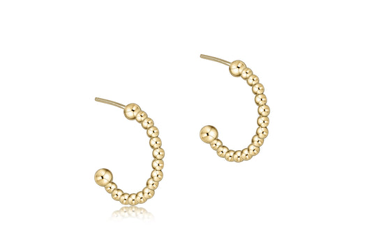 eNewton - Beaded Classic 1" Post Hoop - 2mm Gold