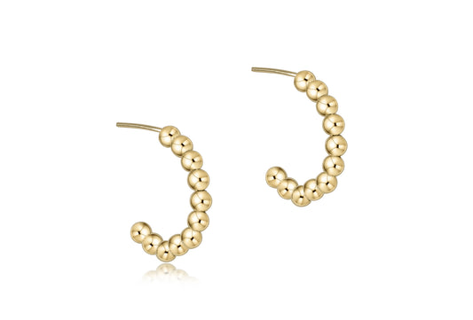 eNewton - Beaded Classic 1" Post Hoop - 3mm Gold