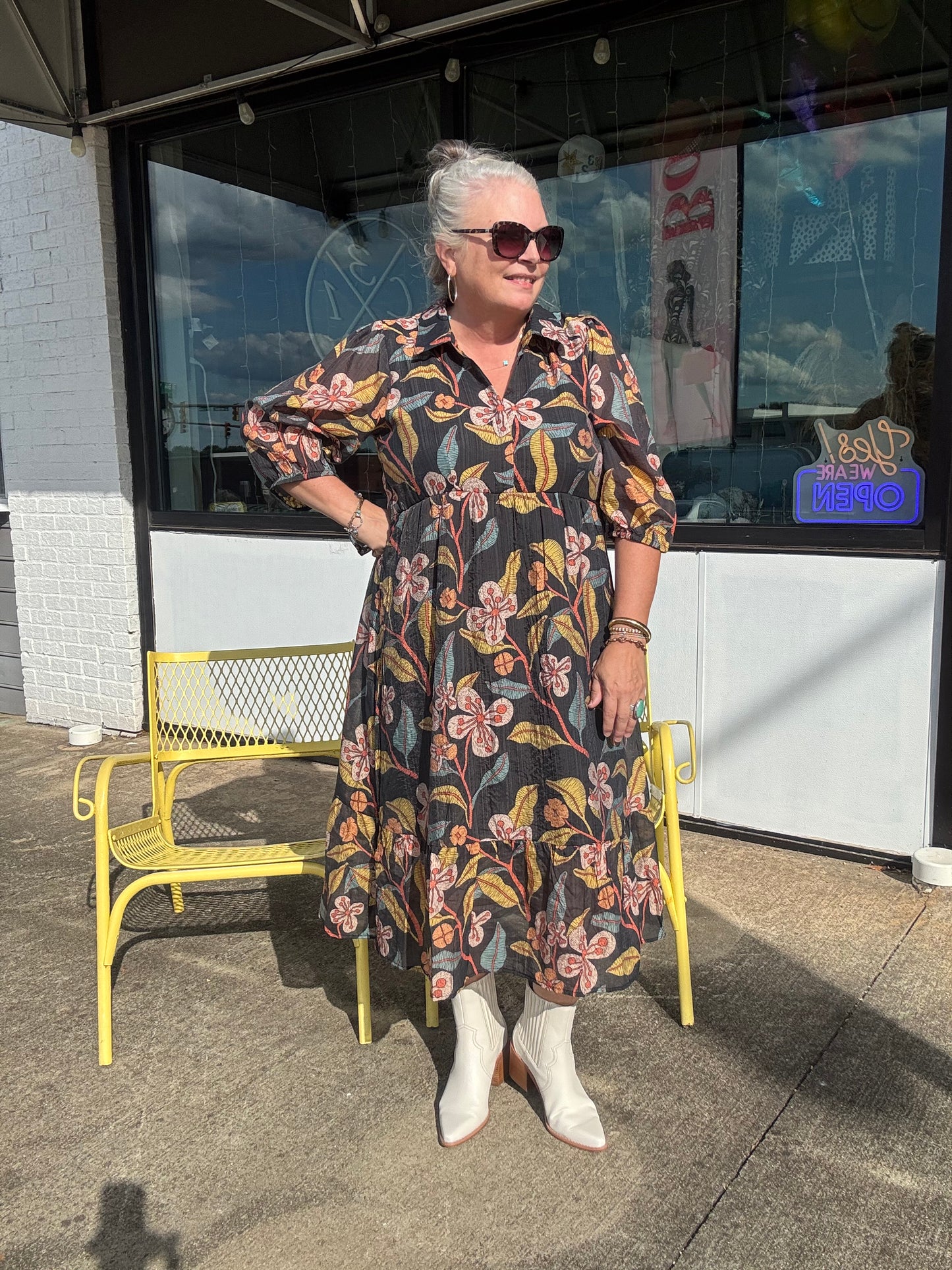 Rustling Leaves Midi Dress