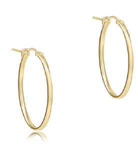 eNewton - Oval Gold 1" Hoop - Smooth