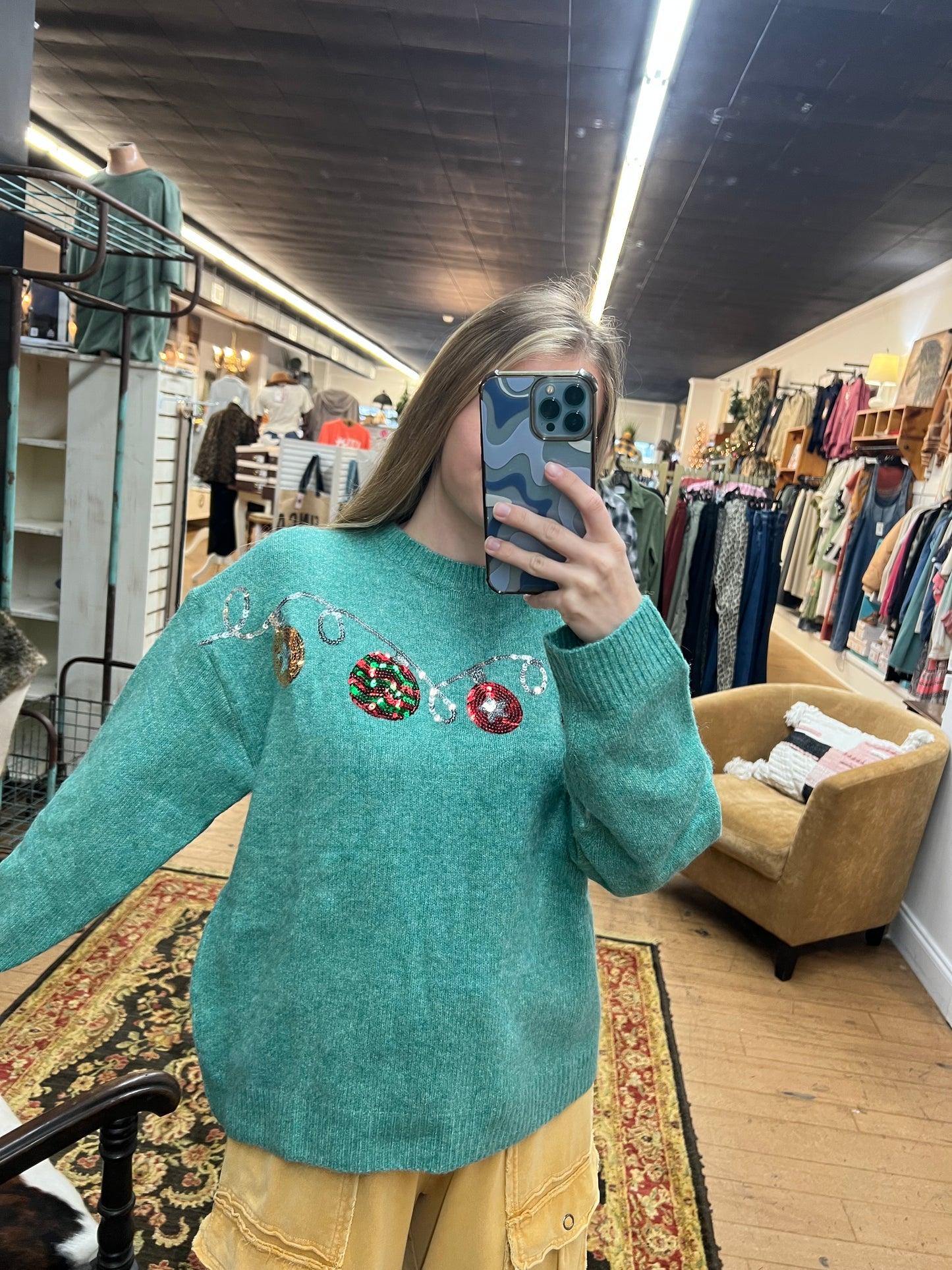 Christmas Ornament Sweater | Green