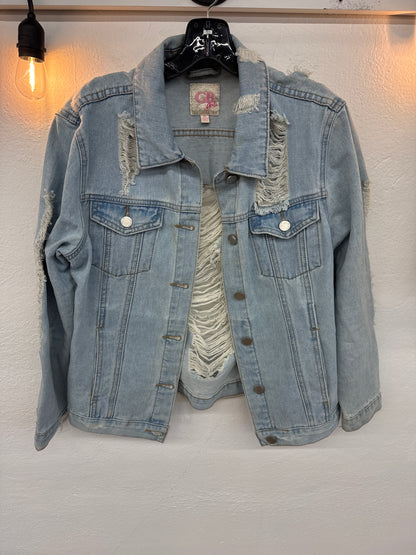 SE - Distressed Denim Jacket | XL