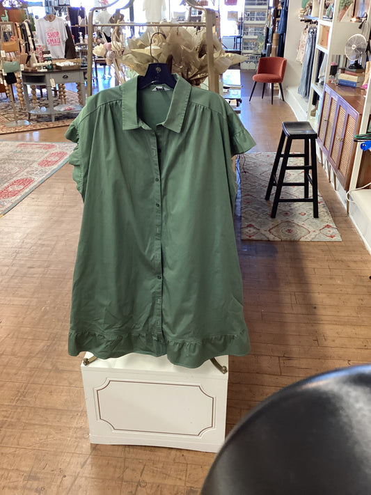 JP hunter green a-line dress with pockets