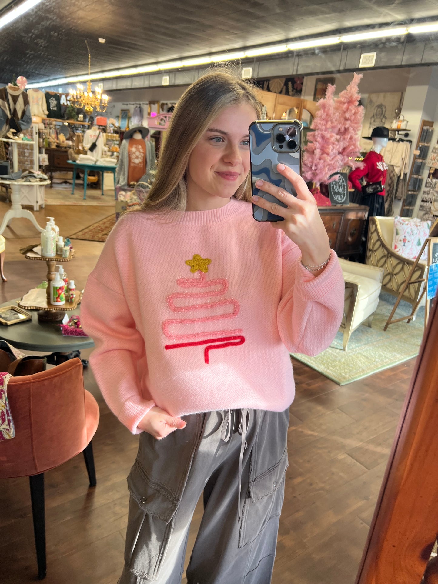 Pretty in Pink Christmas Sweater