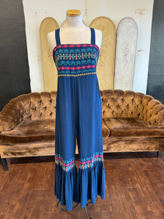 Sapphire Meadows Embroidered Jumpsuit