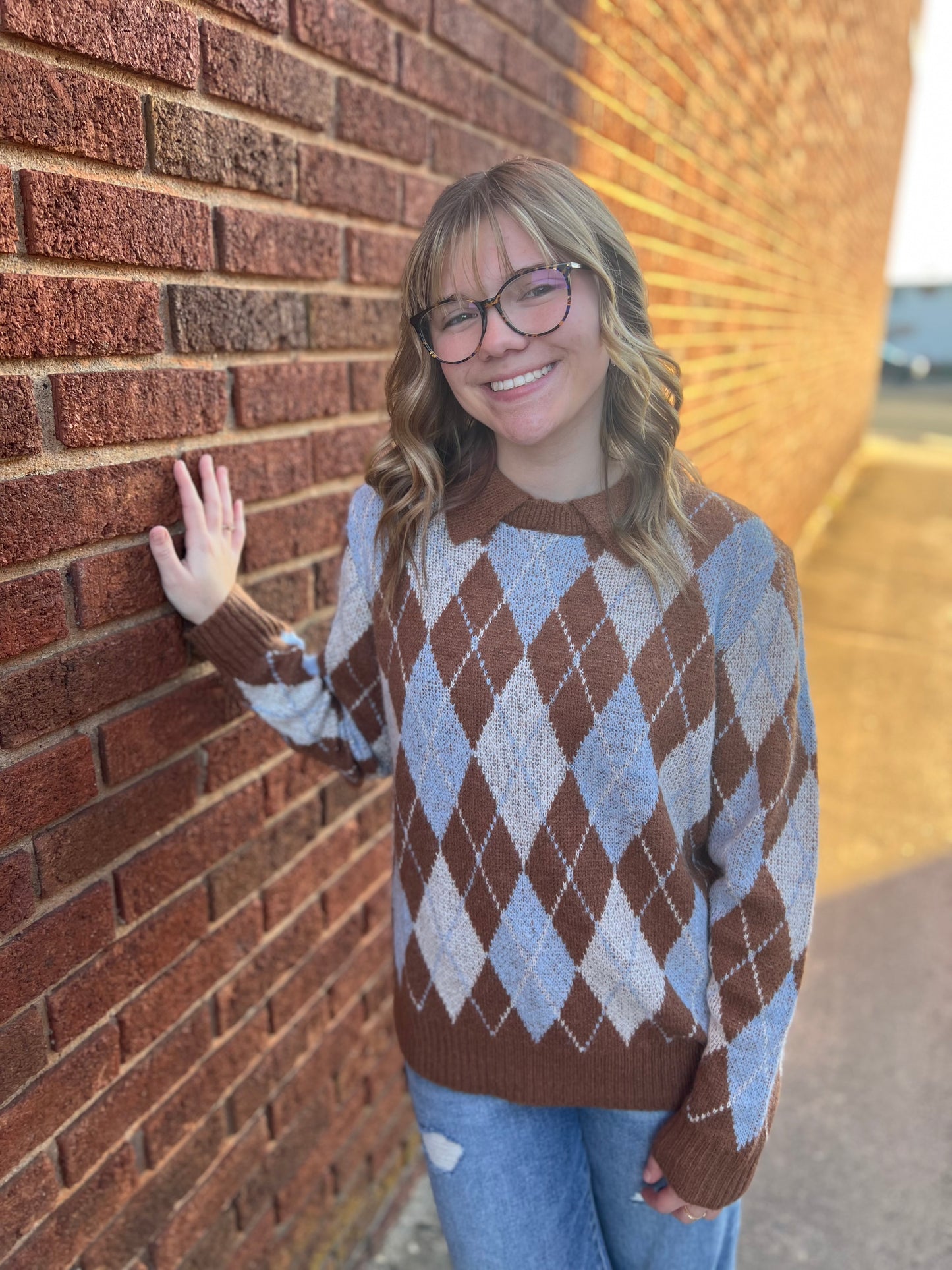 Heritage Argyle Polo Sweater