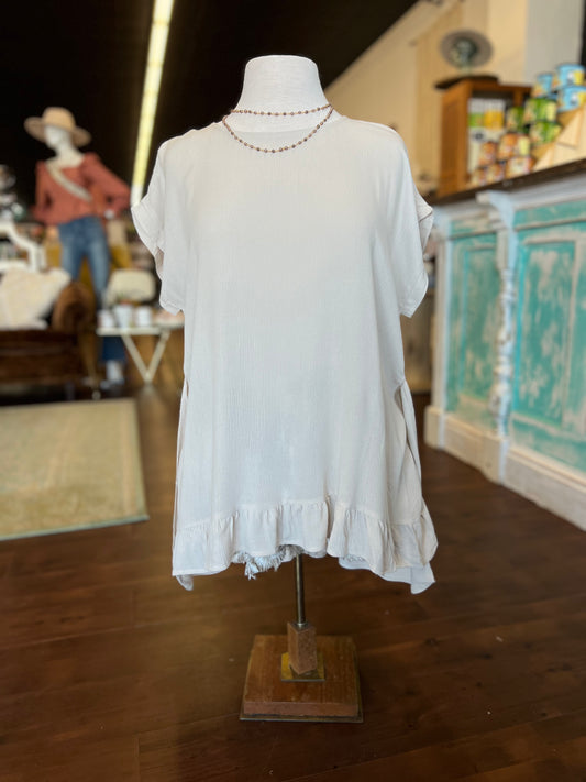 Sun Kissed Ruffle Blouse | Natural