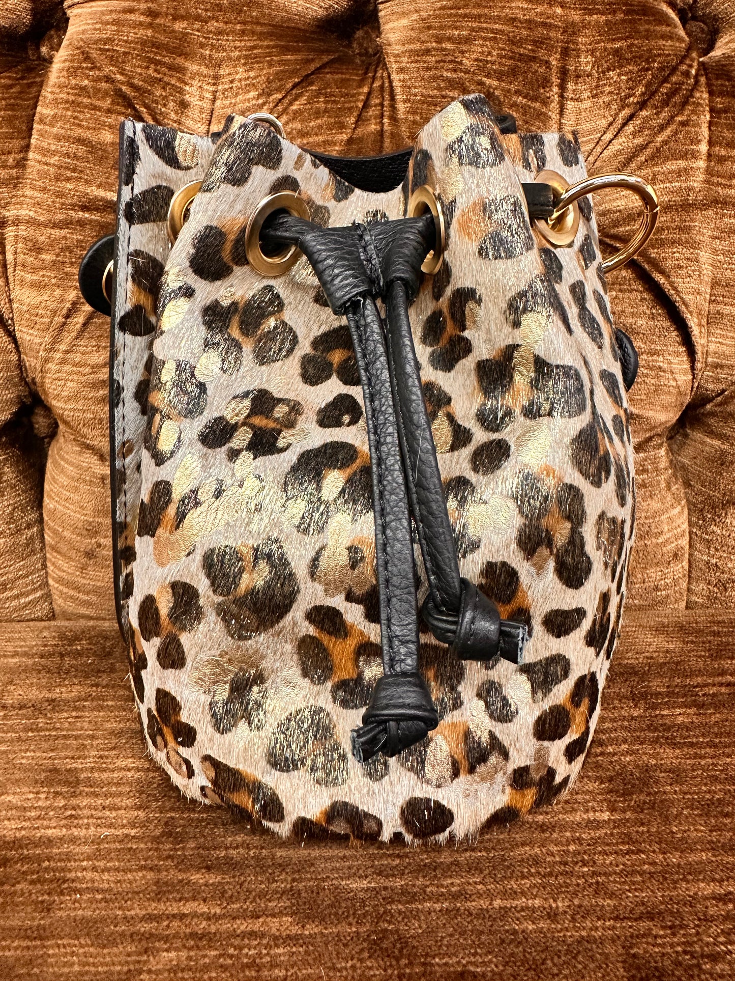 Cow Hide Bucket Bag