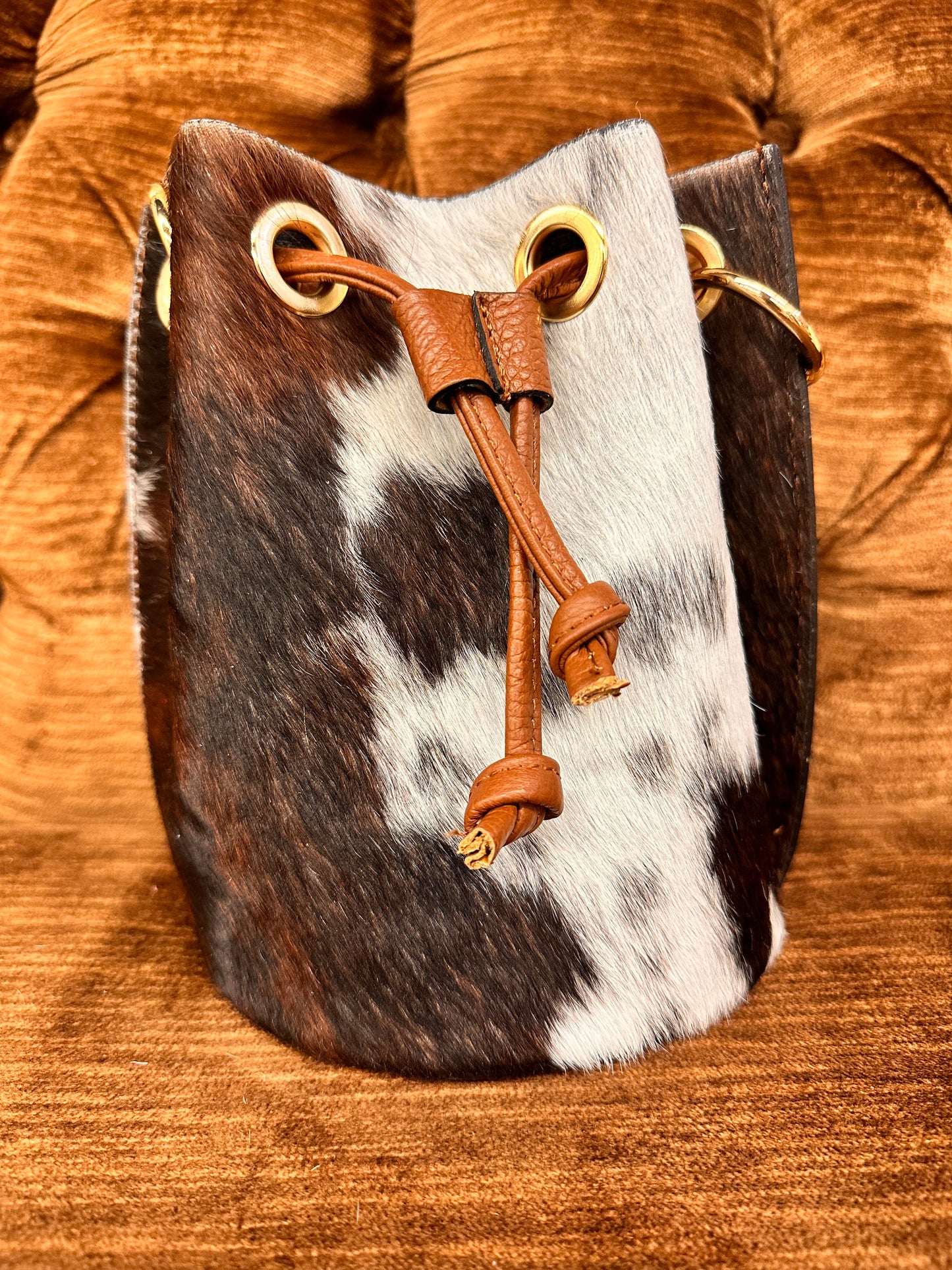 Cow Hide Bucket Bag