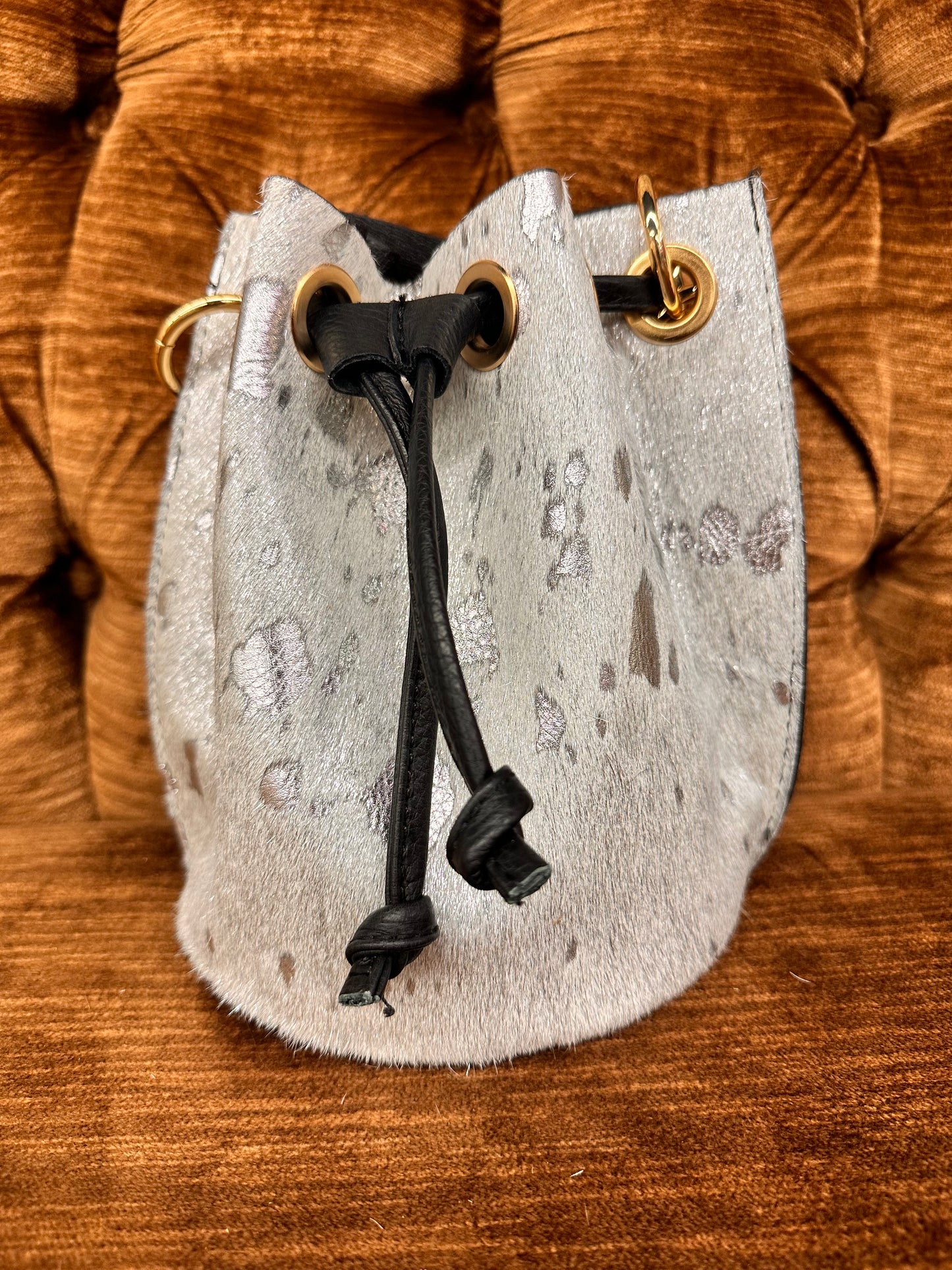 Cow Hide Bucket Bag