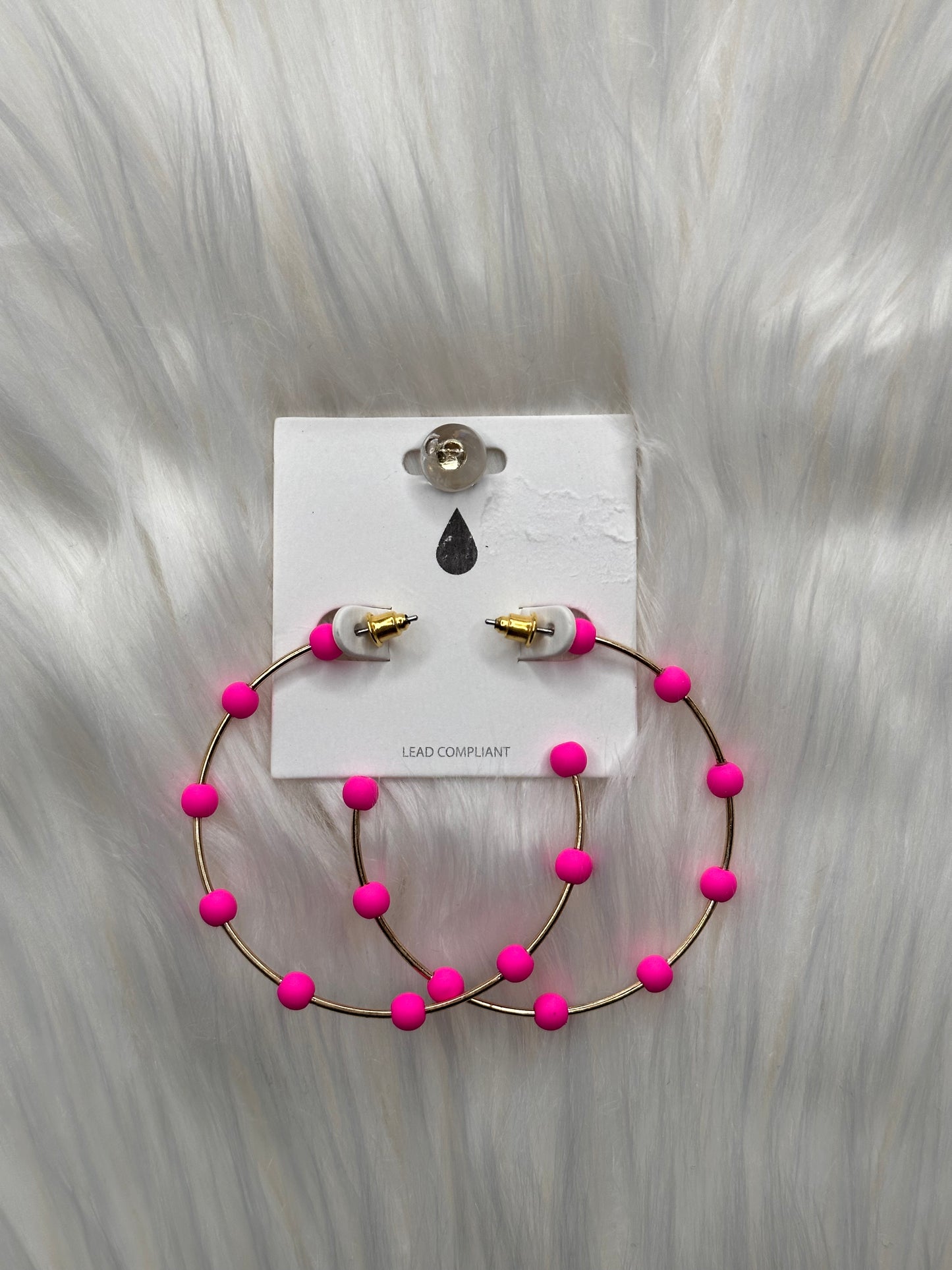 Hot Pink Clay Beaded Earring