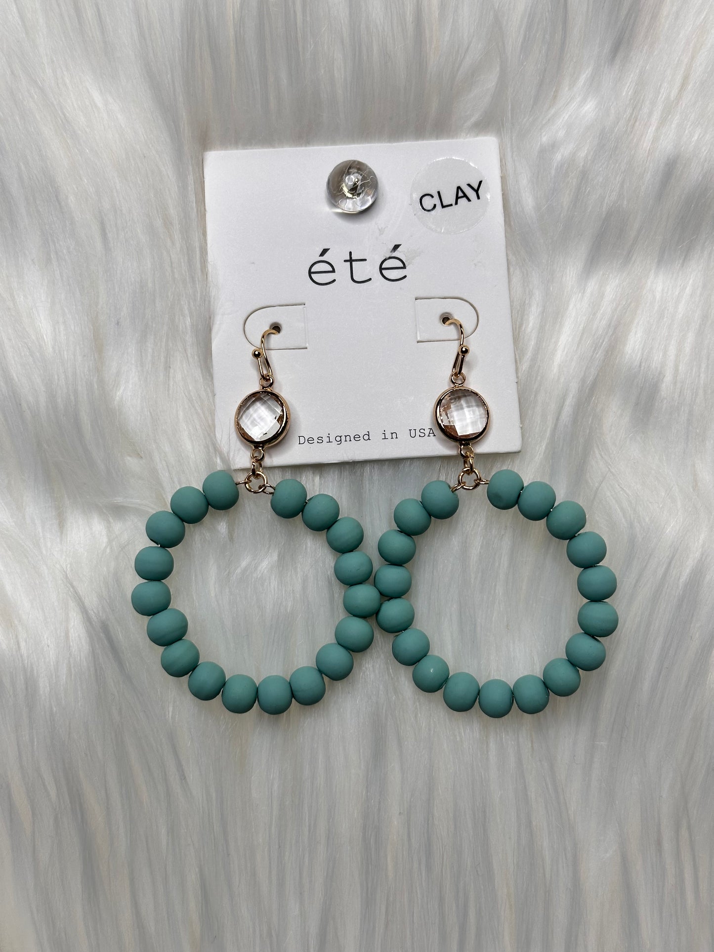 Clay Beaded Circle Earring