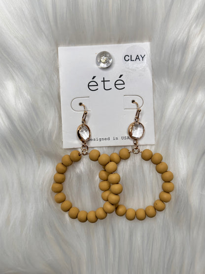 Clay Beaded Circle Earring