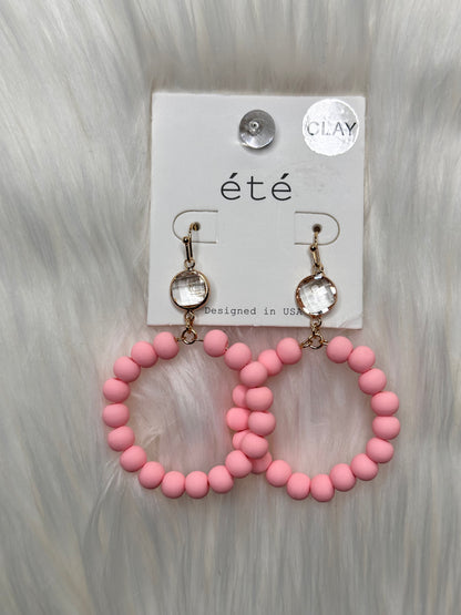 Clay Beaded Circle Earring