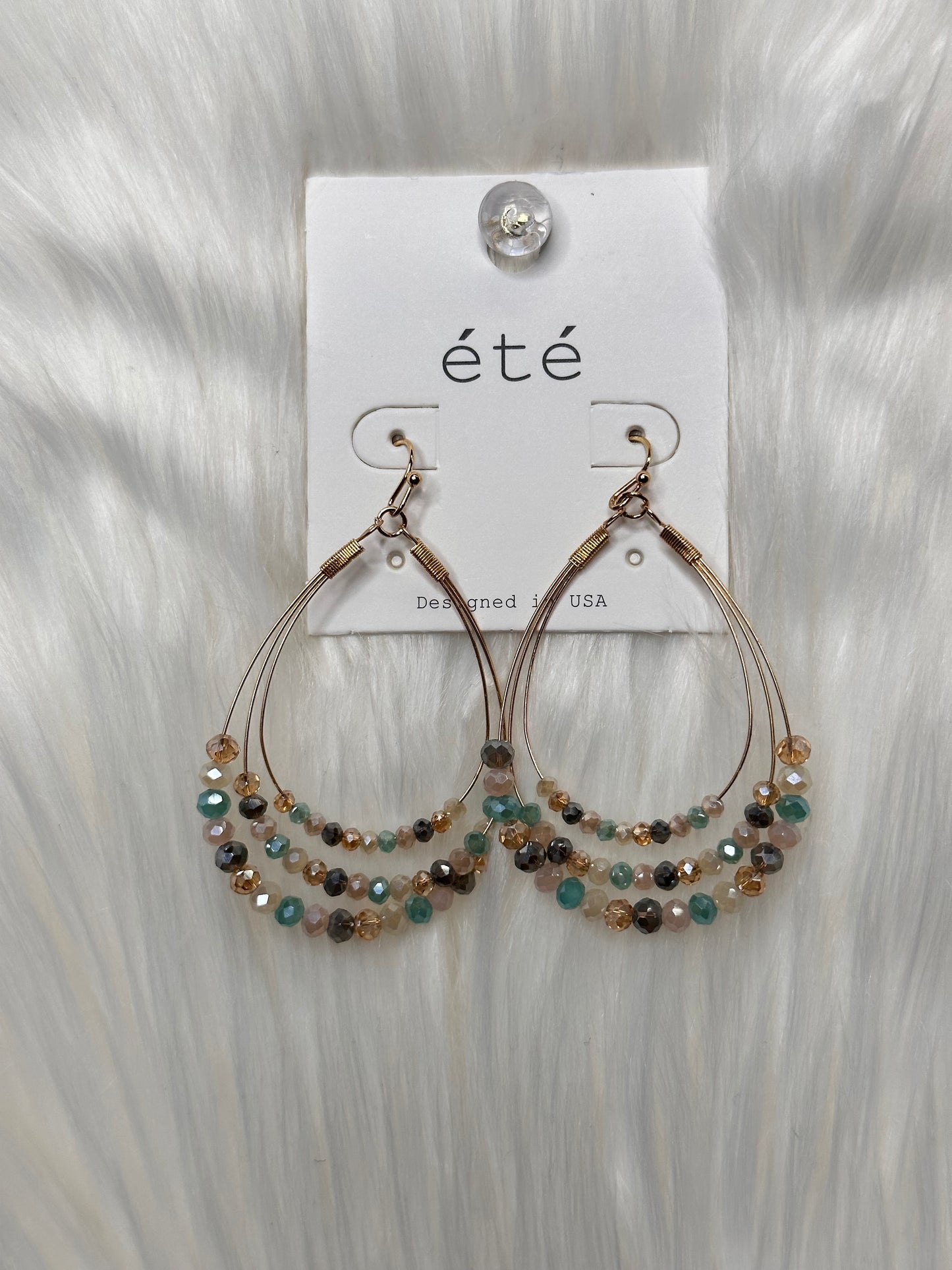 Glass Bead Teardrop Earring