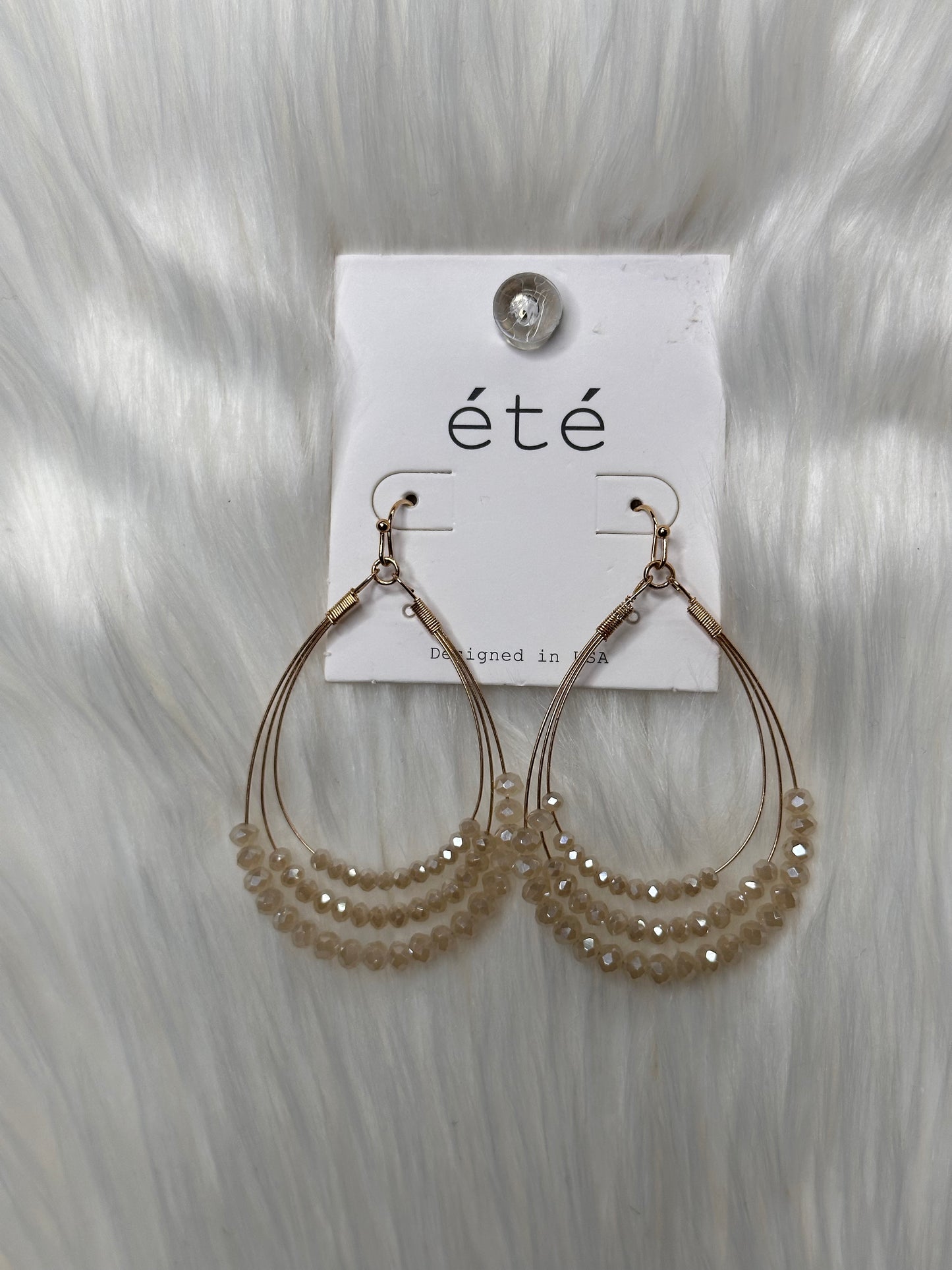 Glass Bead Teardrop Earring