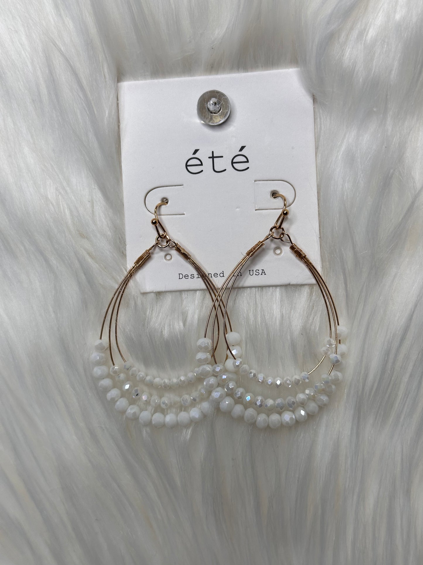 Glass Bead Teardrop Earring