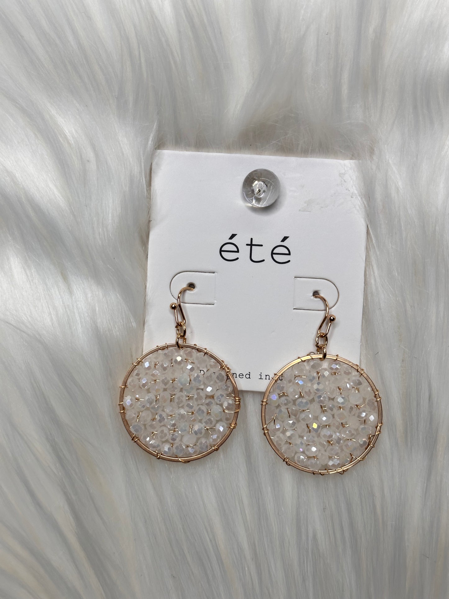 Circle Glass Bead Dangle Earring