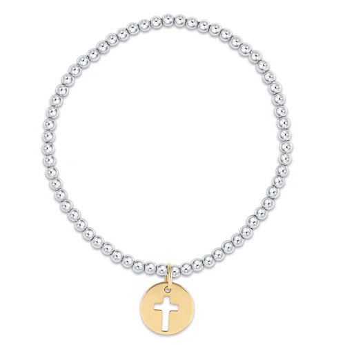 Enewton Extends - Classic Sterling Mixed Metal 3mm Bead Bracelet - Blessed Gold Disc