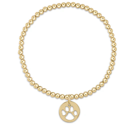 Enewton Extends - Classic
Gold 3mm Bead Bracelet - Paw
Print Gold Disc