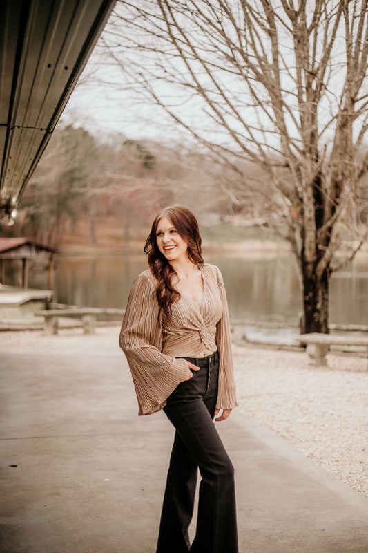 Out On The Town Bell Sleeve Top