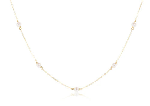 eNewton 17" Choker Simplicity ChainGold - 4mm Pearl