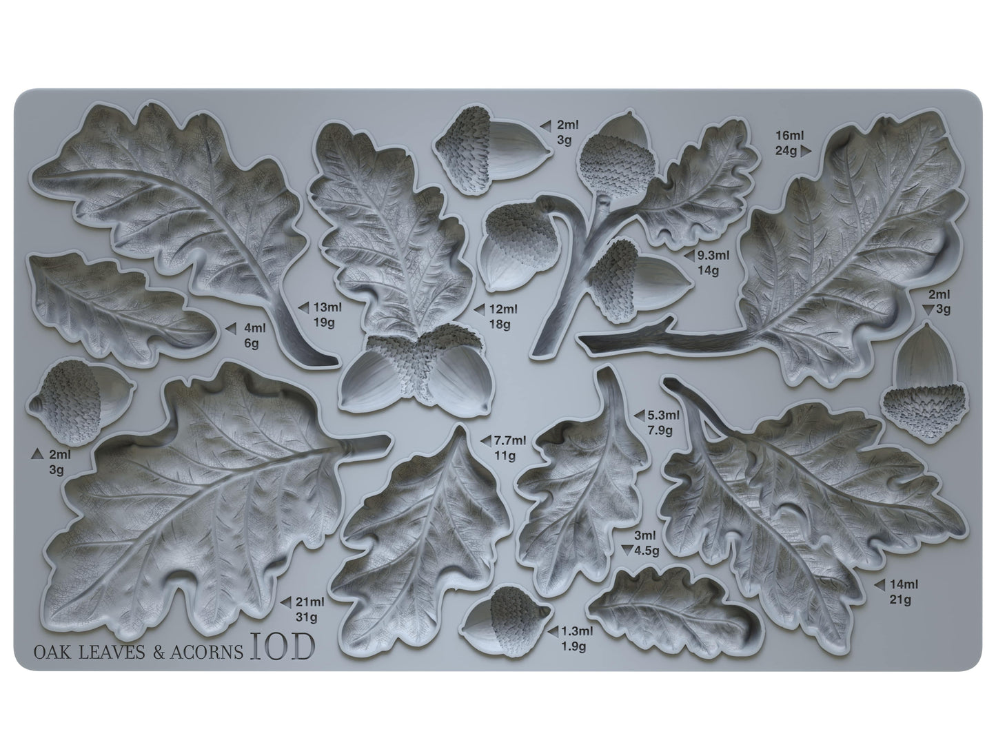 Oak Leaves & Acorns 6X10 IOD Mould