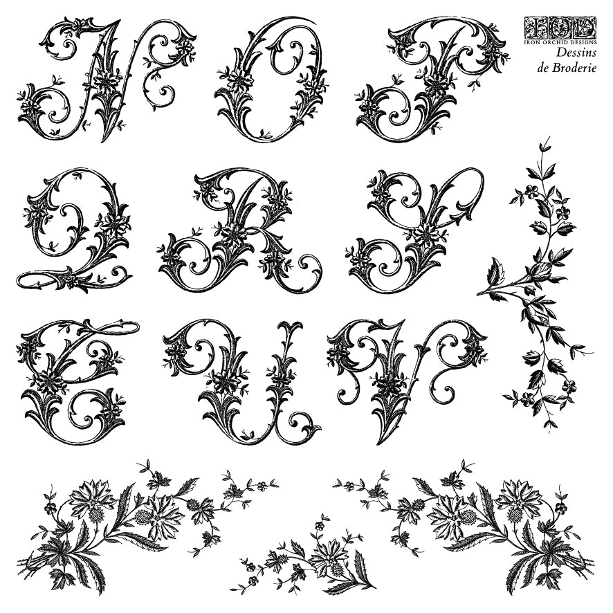 Dessins de Broderie Labels 6x6 IOD Stamp™